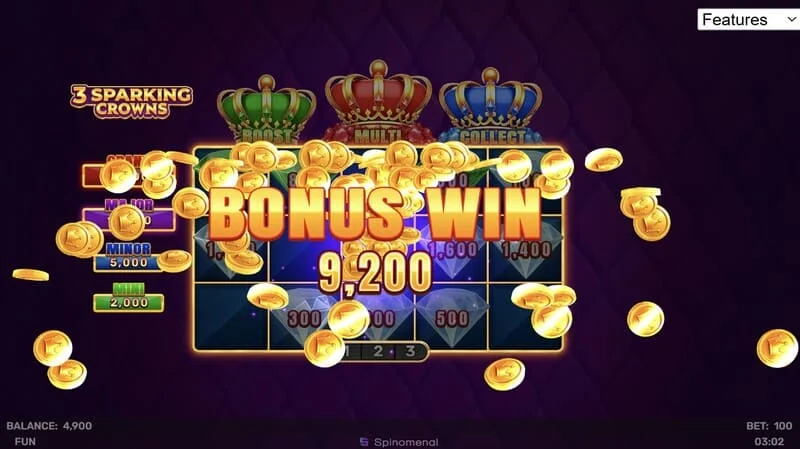 3 Sparking Crowns bónusz nyeremény