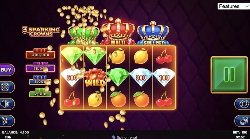 3 Sparking Crowns Wild nyeremény